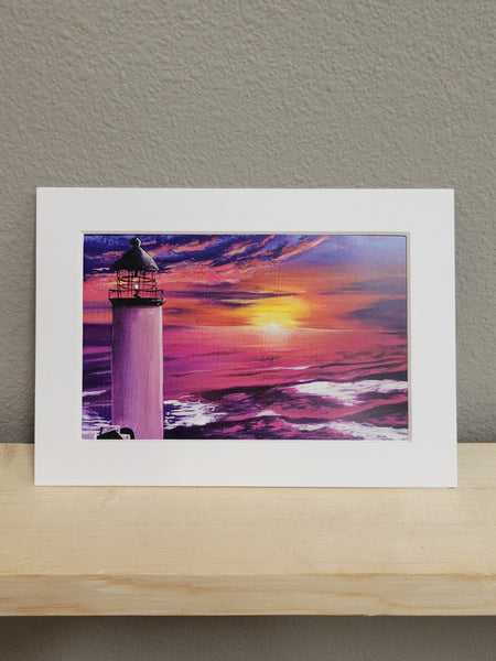 Purple Sunset on a Lighthouse