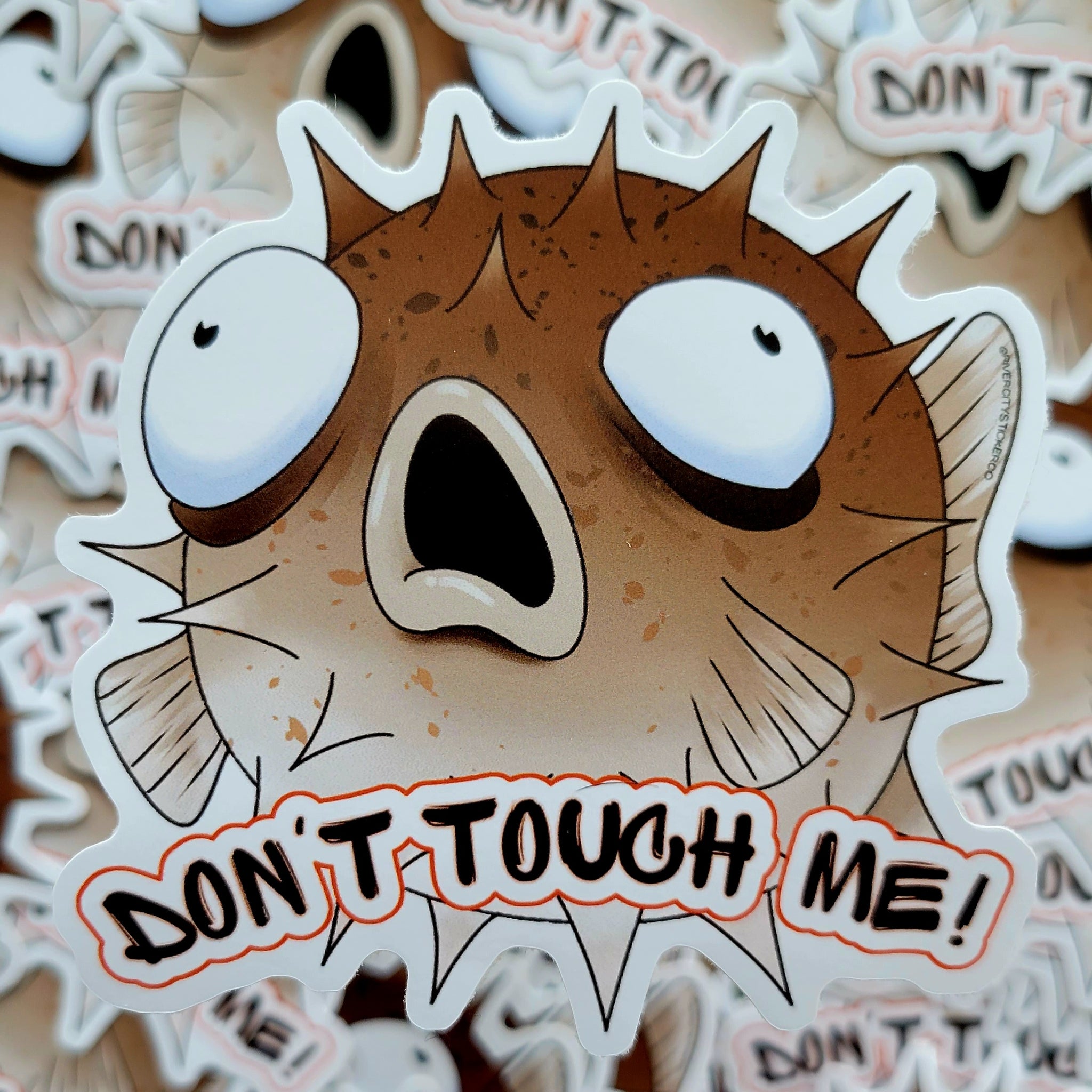 Don't Touch Me! Blowfish Sticker
