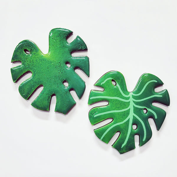 3" Hand-Painted Monstera Leaf Magnet
