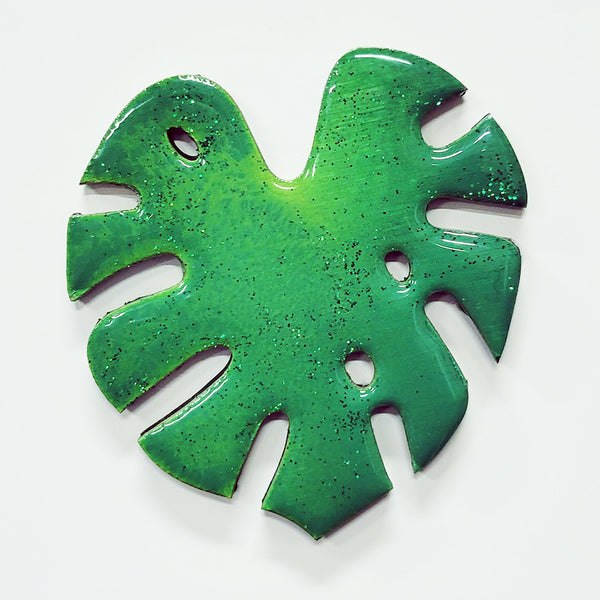 3" Hand-Painted Monstera Leaf Magnet