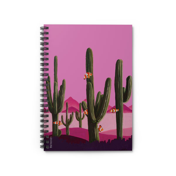 Clowns in the Cacti Pink Spiral Bound Notebook