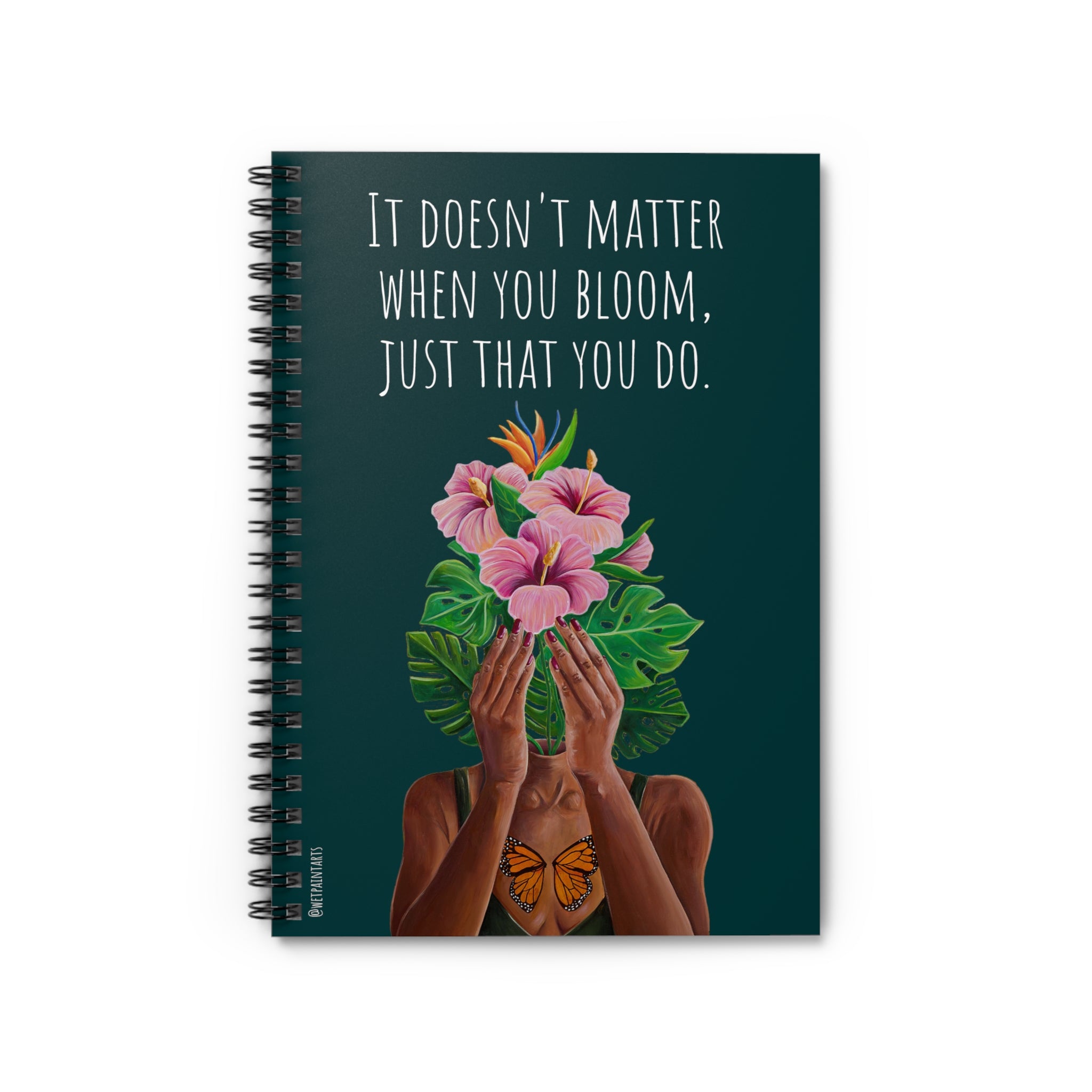 It Doesn't Matter When You Bloom Spiral Bound Notebook (Verdant)