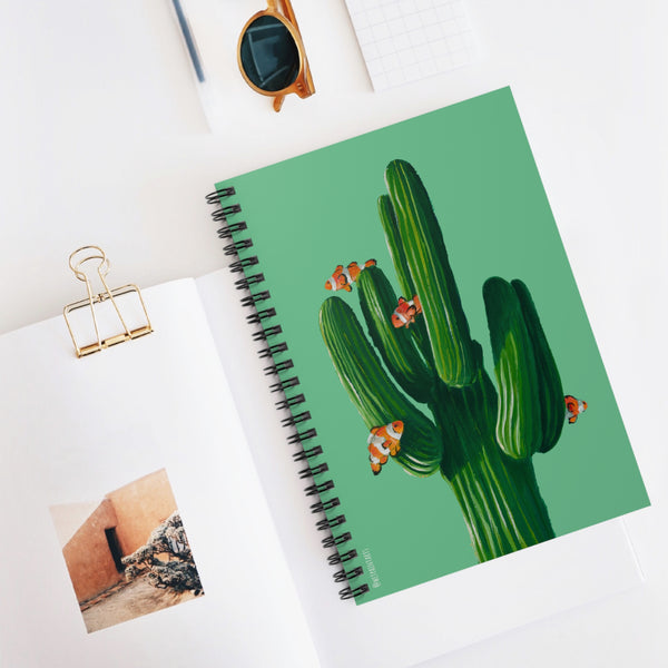 Clowns in the Cacti Mint Spiral Bound Notebook
