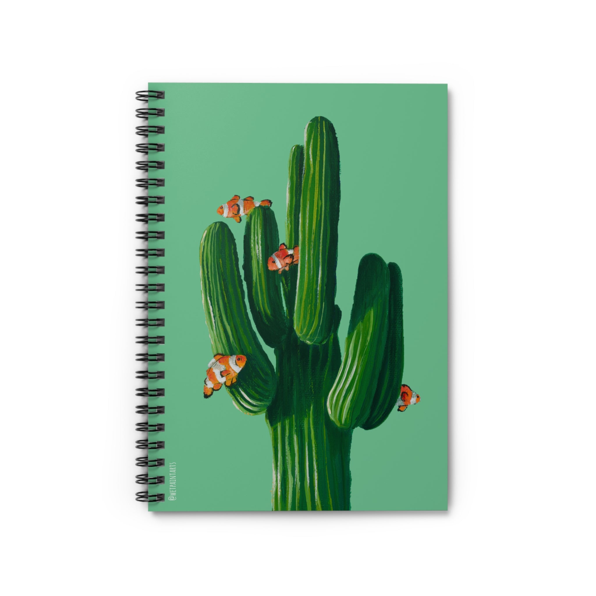 Clowns in the Cacti Mint Spiral Bound Notebook