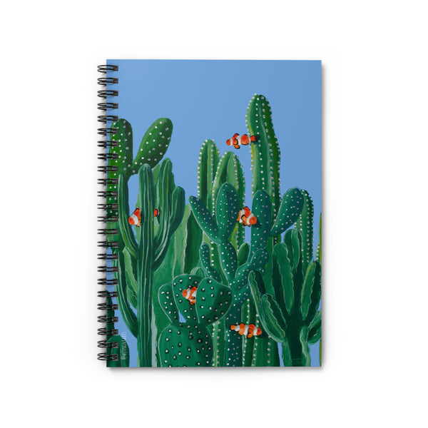 Clowns in the Cacti Blue Spiral Bound Notebook