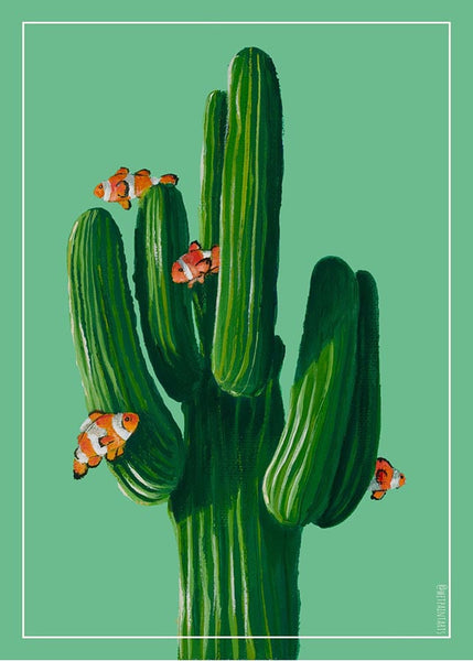 Clowns in the Cacti Postcard