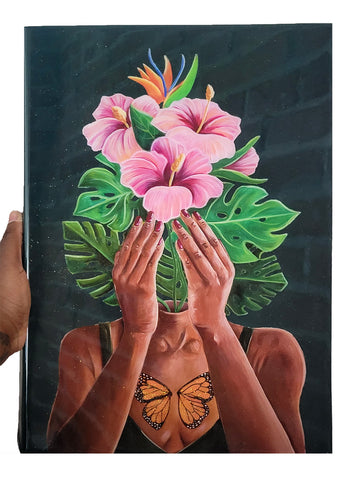 Late Bloomer Teal Artist Enhanced Canvas Print