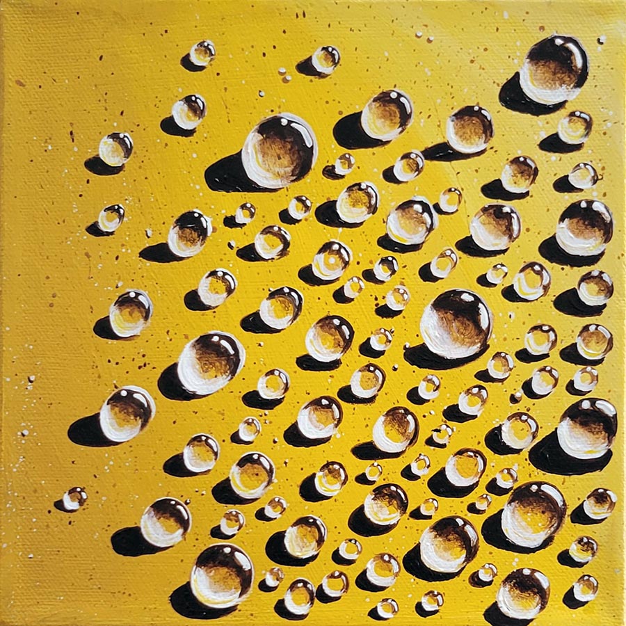 Waterdrops in Yellow