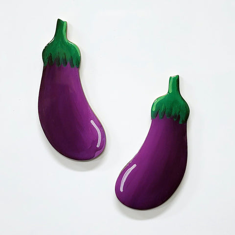3" Hand-Painted Eggplant Magnet