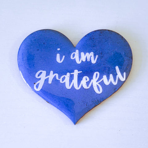 "I Am Grateful" Heart Affirmation 3"