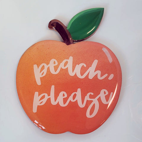 3" Hand-Crafted Peach, Please! Magnet
